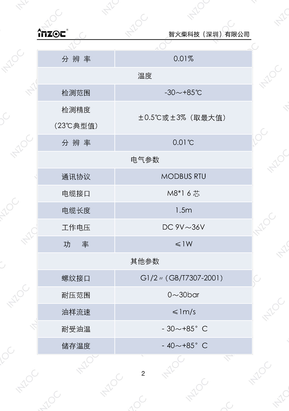 油液含水率傳(chuan) 感器使用說明書(shu) 